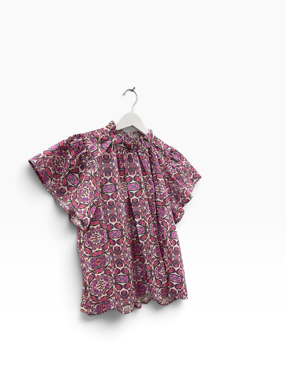 THML Pink Multi-Pattern Flutter Sleeve Blouse